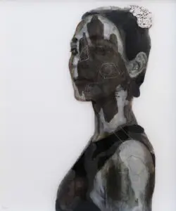 Fiona VI 2023 101x122cm Oil and mixed media on acetate panelsm