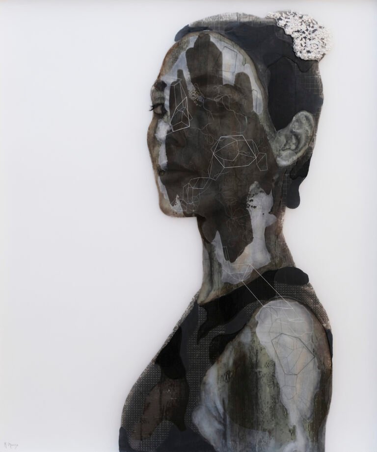 Fiona VI 2023 101x122cm Oil and mixed media on acetate panelsm